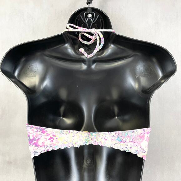 Victorias Secret Women Bikini Top 34C Colorful Splatter Scallop Neon Bright Boho - Picture 4 of 10